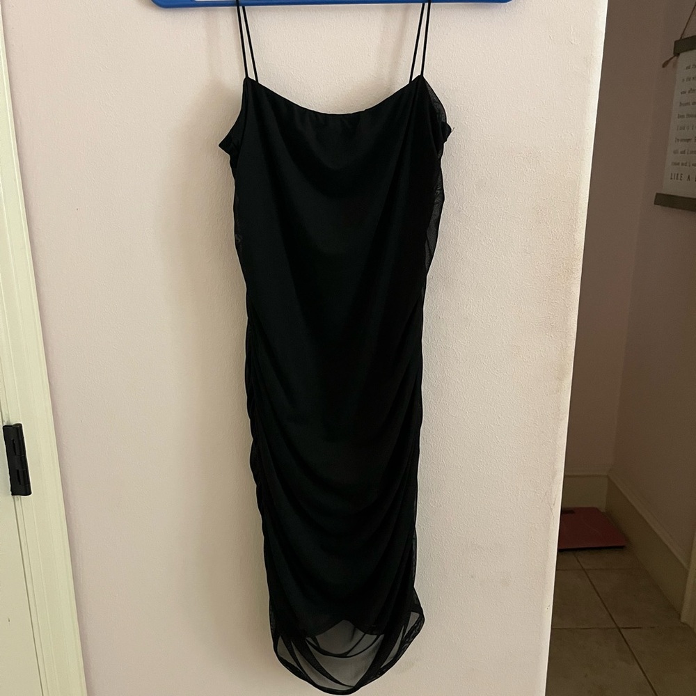 Windsor Black Spaghetti Strap Slip Dress